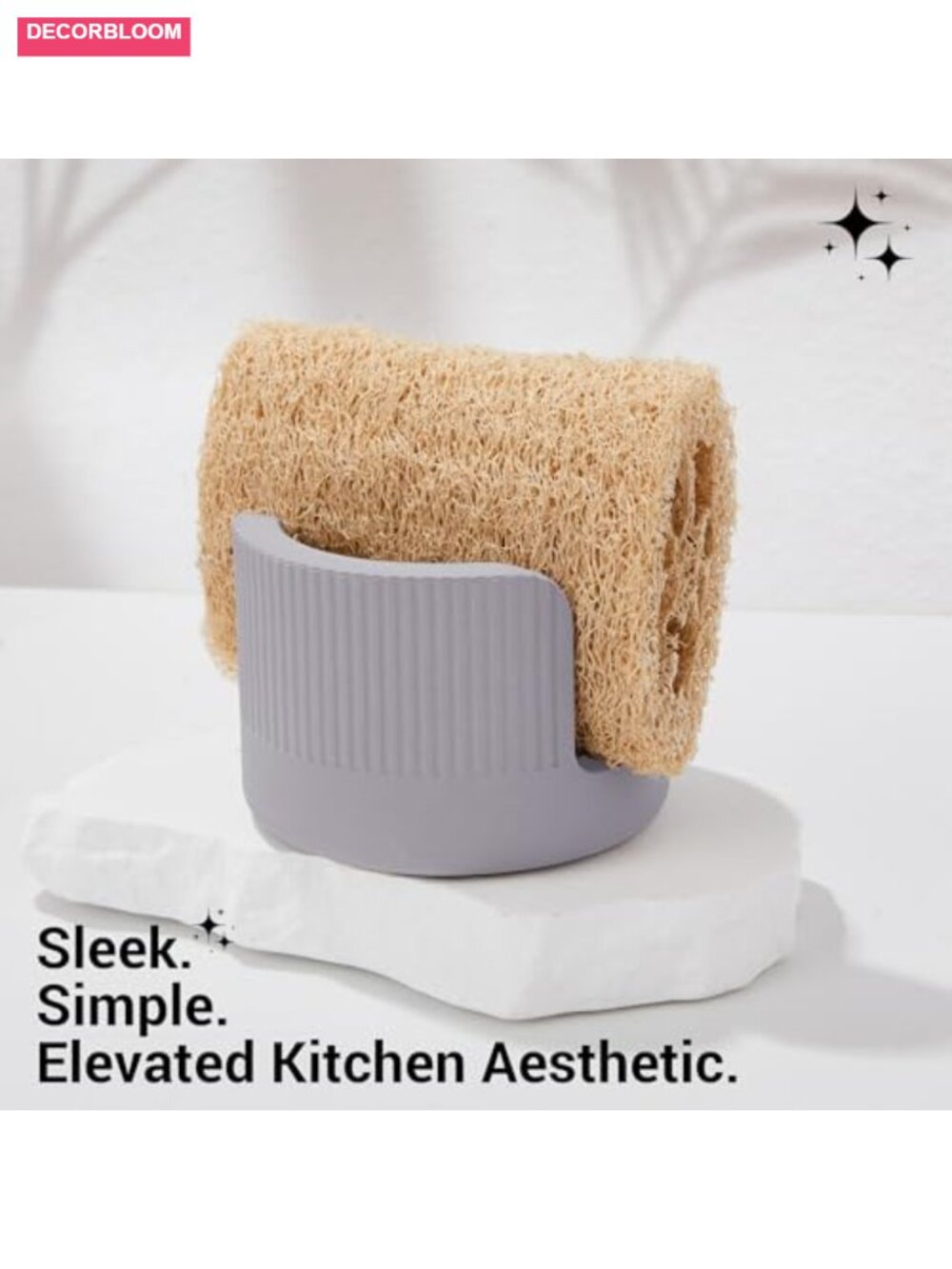 Quick Drying Diatomite Stone Sponge Holder, Compact Sink Caddy - Picture 5 of 6